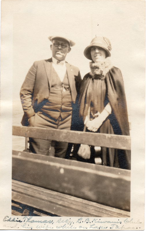 1924a9_Eddie_Thomas_secy_LB_Kiwanis_Club_and_his_wife_while_on_Lake_Tahoe_Jun1924